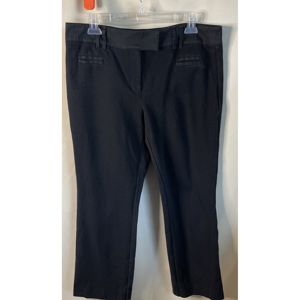 Diane von Furstenberg Womens 12 Jackie O Pants Black Cotton Blend Slacks Career